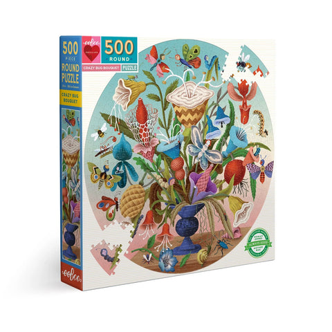 500 Piece Round Puzzle - Crazy Bug Bouquet