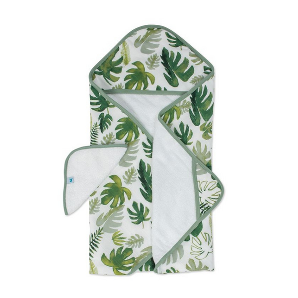 Cotton Hooded Towel - Tropical Leaf