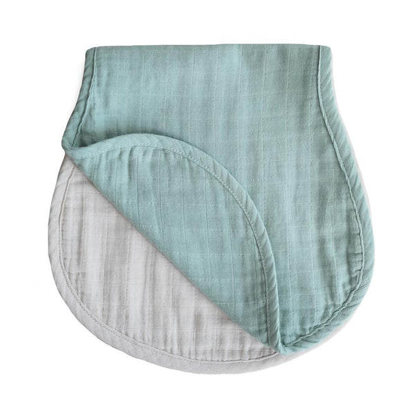 Organic Cotton Burp Cloth 2-Pack - Roman Green/Fog