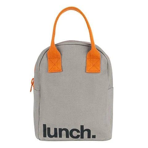 Zipper Lunch Bag -Lunch Grey/Pumpkin