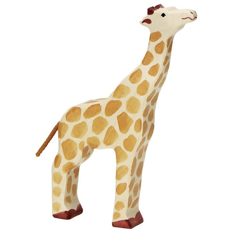holztiger giraffe with head raised