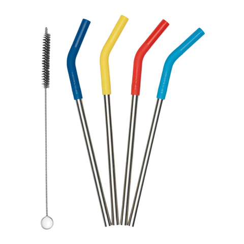 Stainless Steel Straws 4 Pack - multicolor