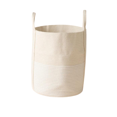 Dolder Cotton Rope Laundry Basket - Yellow and White
