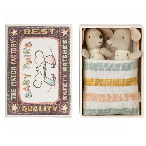 Maileg Mouse in a Box - Baby Twins