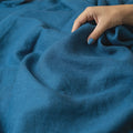 Menique Cobalt Blue Linen Baby Blanket
