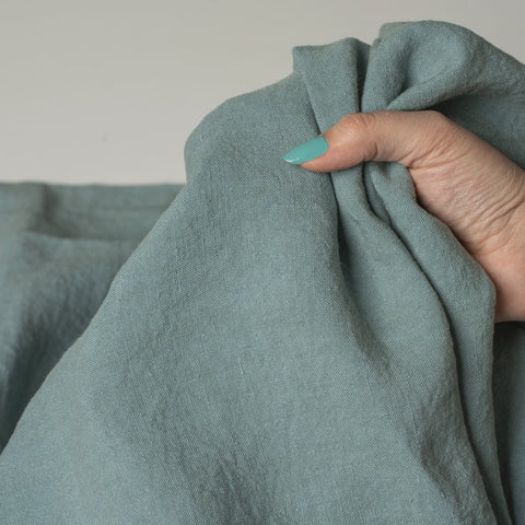 Menique Mint Green Linen Baby Blanket