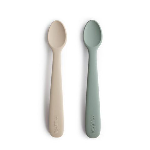 Silicone Feeding Spoon 2-Pack - Cambridge Blue/Shifting Sand