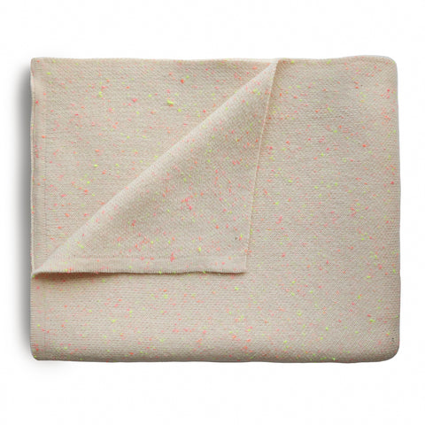 Organic Cotton Knit Blanket - Peach Confetti