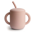 Mushie Silicone Straw Cup Blush