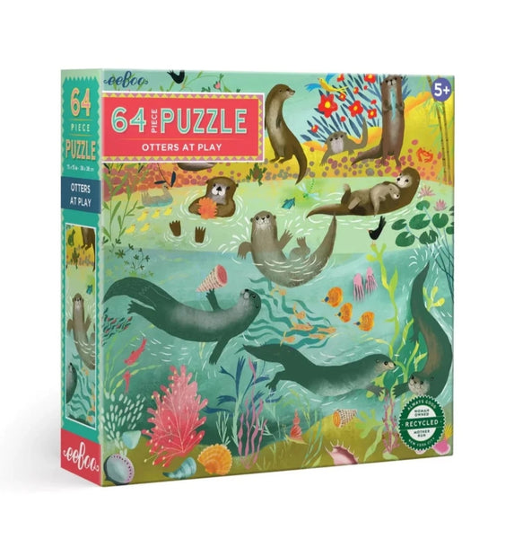64 Piece Puzzle - Otters At Play