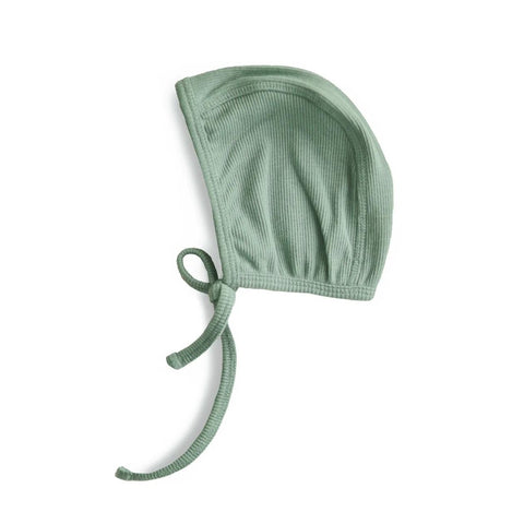 Ribbed Organic Cotton Bonnet - Roman Green
