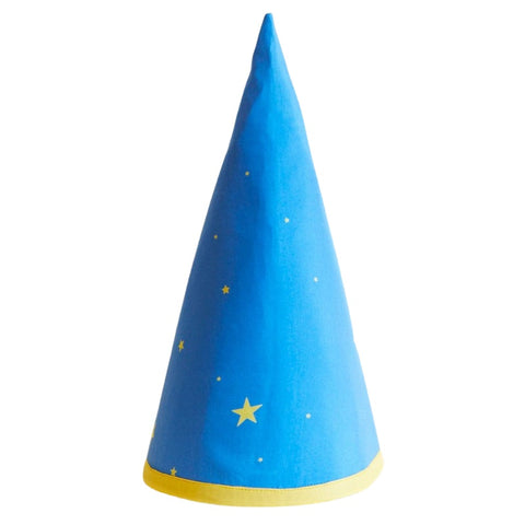 100% Silk Wizard Hat for Dress-Up, Blue/Stars
