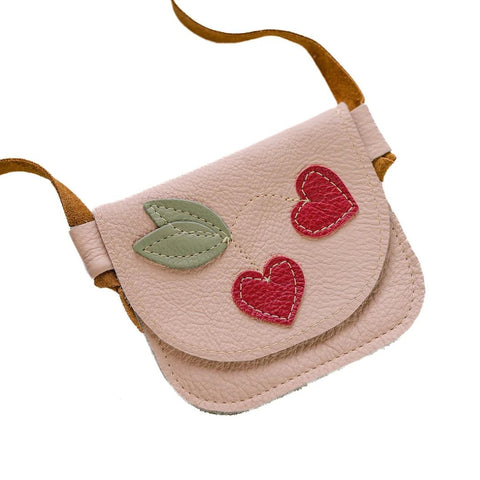 Cherry Little Leather Purse - Pink