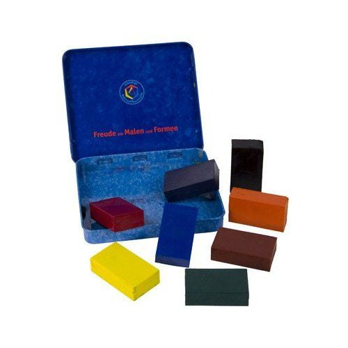 Wax Crayons- Block Standard Tin (8 assorted)