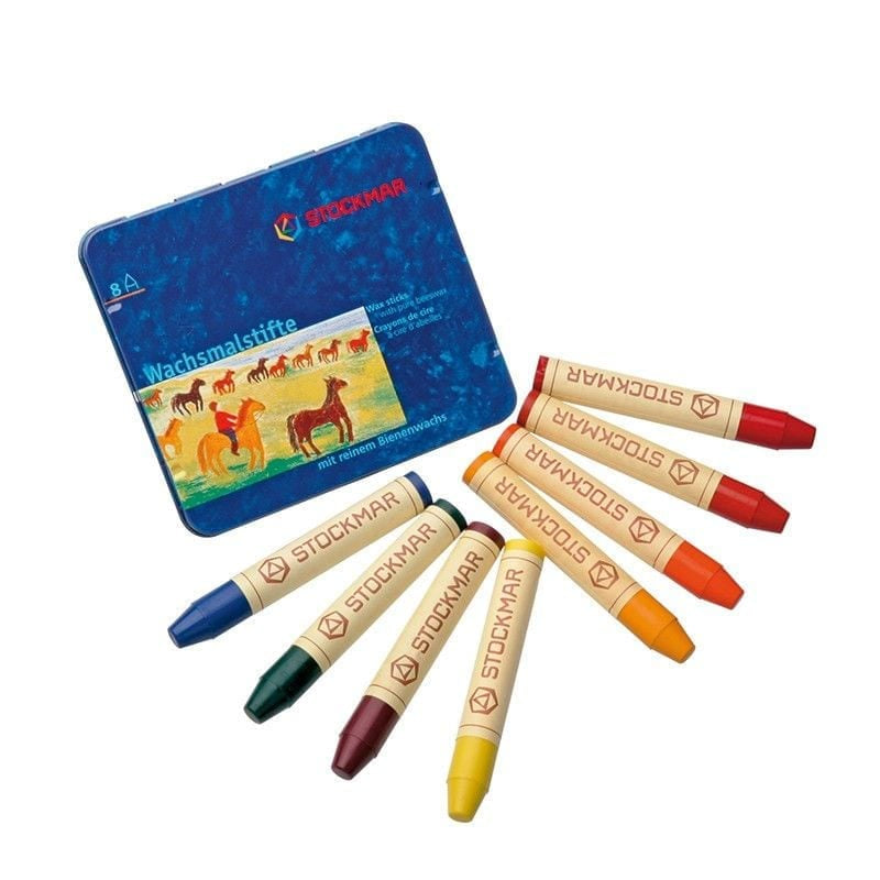 Wax Crayons- Stick Waldorf Tin (8 assorted)