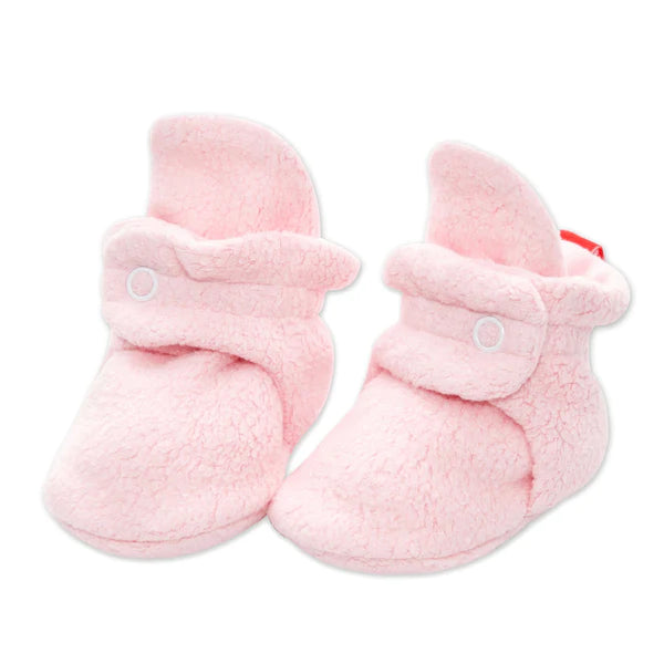 Cozie Fleece Booties - Baby Pink